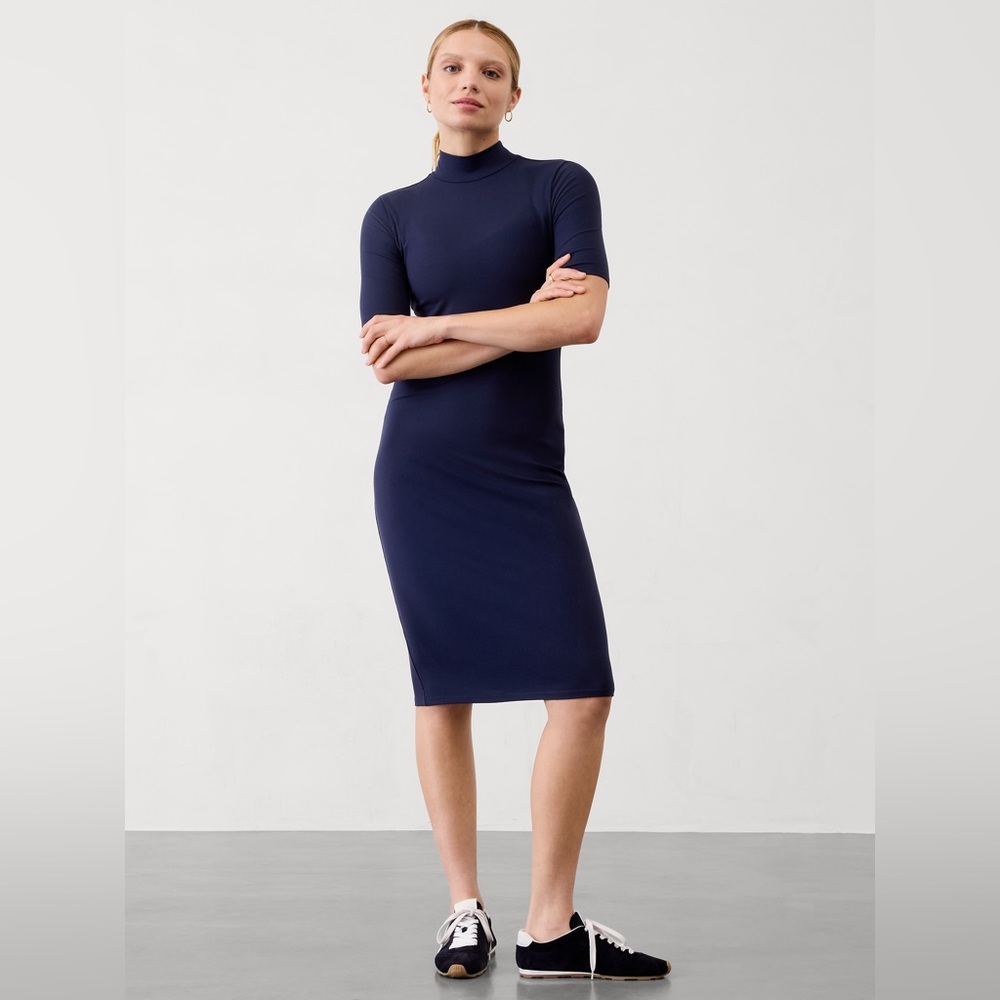 Signature Rib Mock Neck Dress